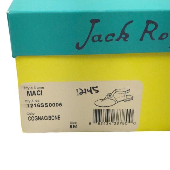 Jack Rogers Maci Leather Sandal Cognac Bone - Picture 12 of 12